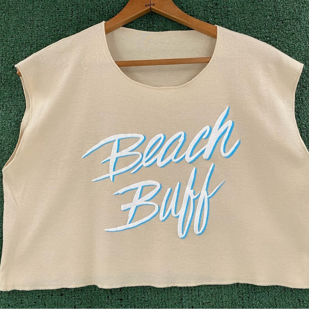 Vintage 80’s Beach Buff X-Short Sleeveless Crop Top T-Shirt Women’s Size Small